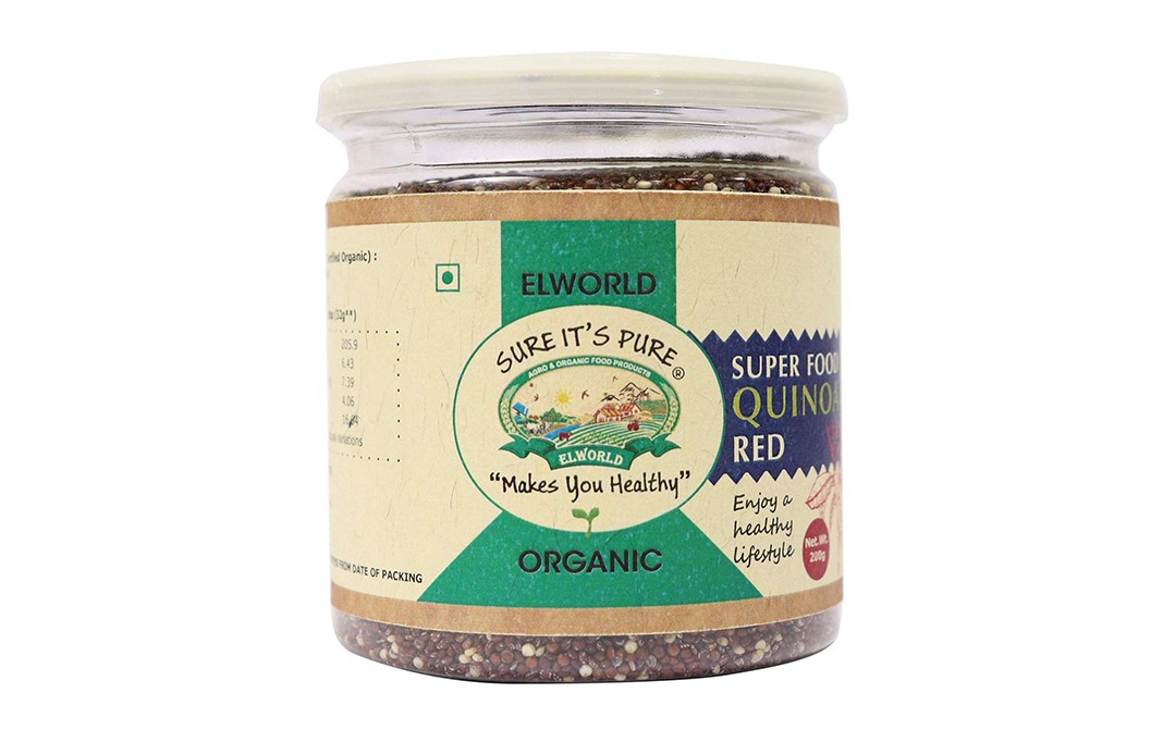 Elworld Organic Super Food Quinoa Red    Plastic Jar  200 grams